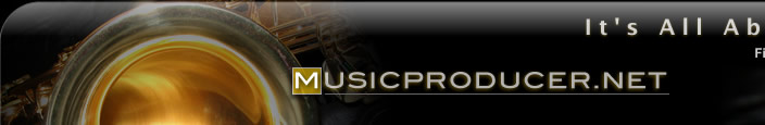 Music producer saxophone logo